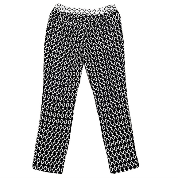 Worthington Women's Ankle Pants, Black/White, Brocade Geometric Pattern, Sz 4 - Picture 6 of 12